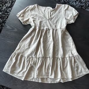 Aritzia Sunday Best Beige Dress